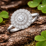 Diamond Balmoral Cluster Ring | 0.33ct | Hallmarked Gold & Platinum