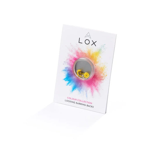 LOX Colour Collection Locking Earring Backs – Yellow | Secure Hypoallergenic Replacement Earring Stoppers