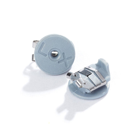 LOX Classic Locking Earring Backs – Silver Tone | Secure Hypoallergenic Replacement Earring Stoppers