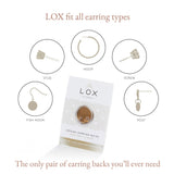 LOX Classic Locking Earring Backs – Gold Tone | Secure Hypoallergenic Replacement Earring Stoppers