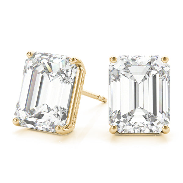 Lab-Grown Emerald Cut Diamond Stud Earrings