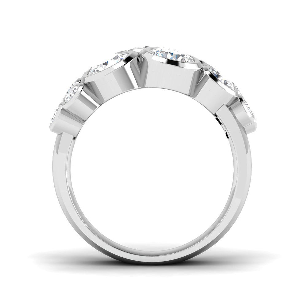 Lab-Grown Round Cut  Diamond Bezel Set Bubble Ring 