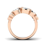 Lab-Grown Round Cut  Diamond Bezel Set Bubble Ring In RoseGold