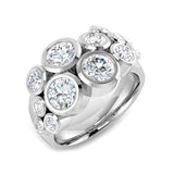 Lab-Grown Round Cut 2.50 CT Diamond Bezel Set Bubble Ring In White Gold