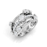 Lab-Grown Round Cut Diamond Bubble Ring In Platinum