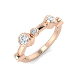 Lab-Grown Round Cut Diamond Rubover Set Bubble Ring Rose Gold