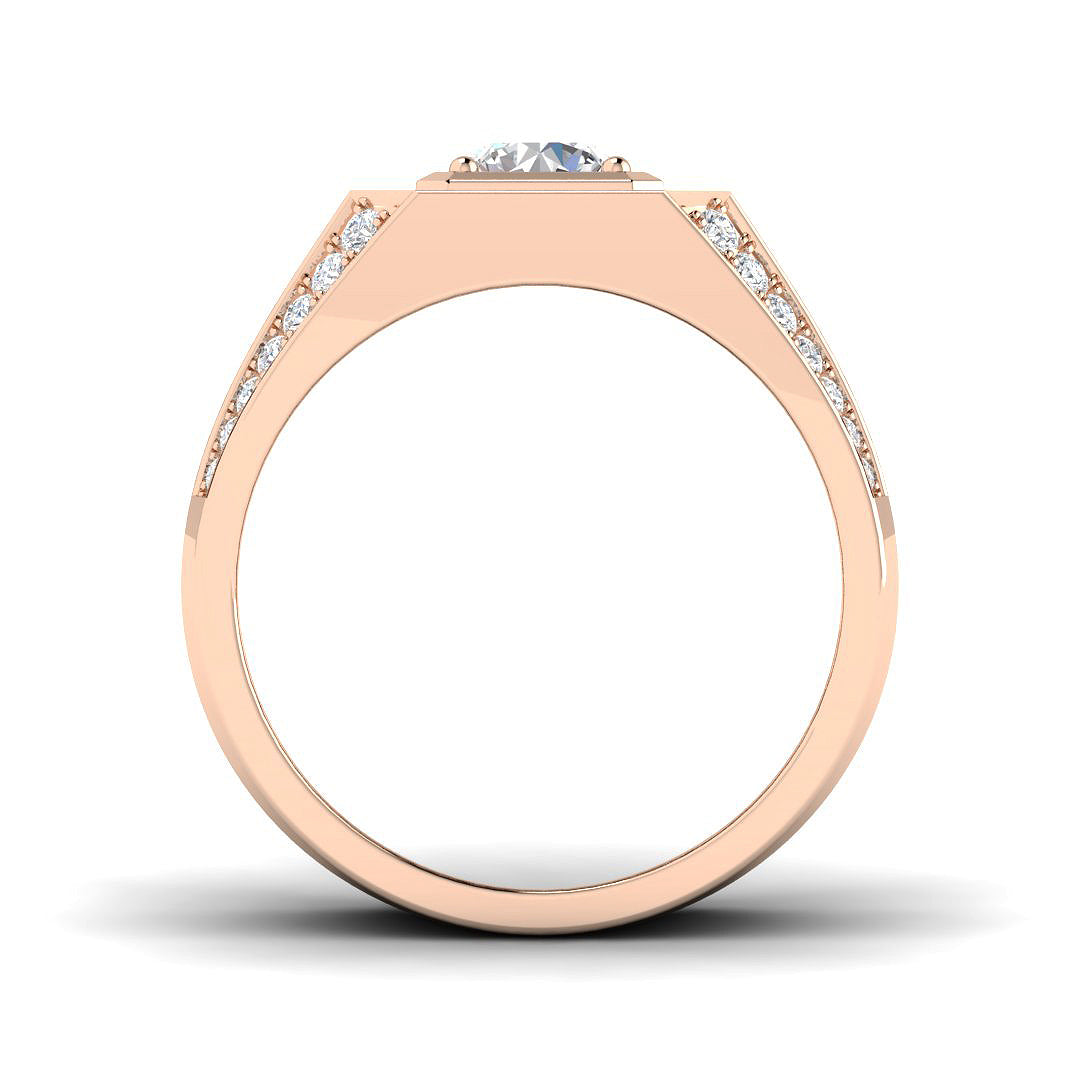 Lab-grown diamond halo ring for men