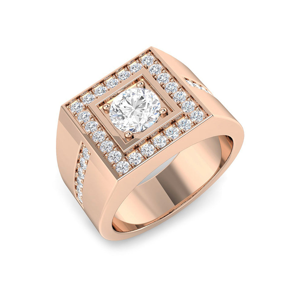 Lab-grown diamond square ring for men
