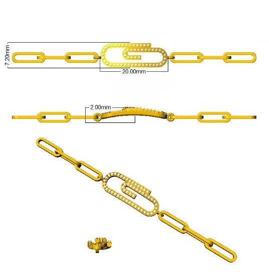 Statement White Gold Diamond Bracelet, Fine Jewellery Lab Diamond Paperclip Bracelet