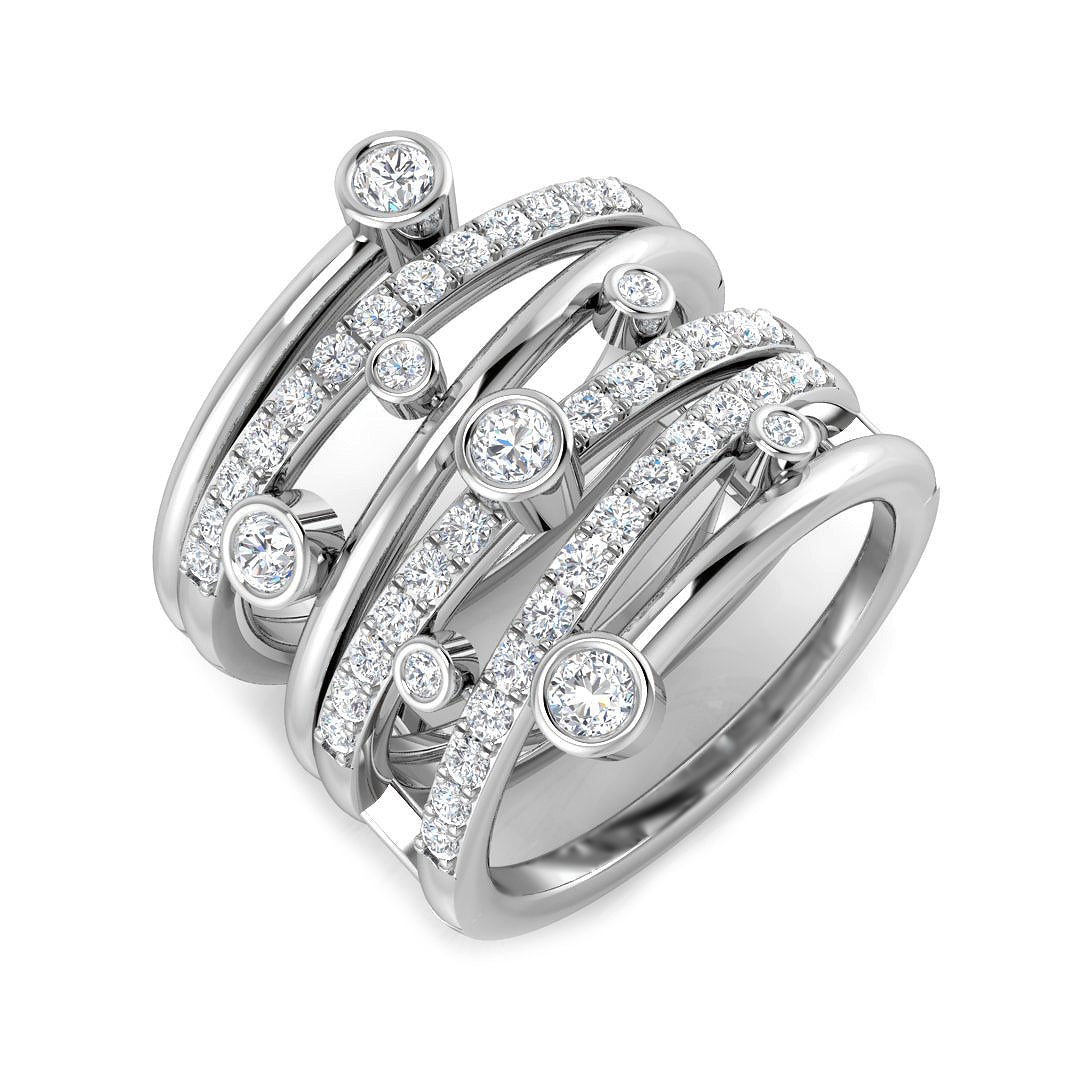 Lab Grown Diamond Crossover Bubble Ring