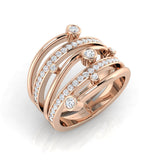 Lab Grown Diamond Multi-Row Bubble Ring – Bezel Set Statement Design in  Rose Gold