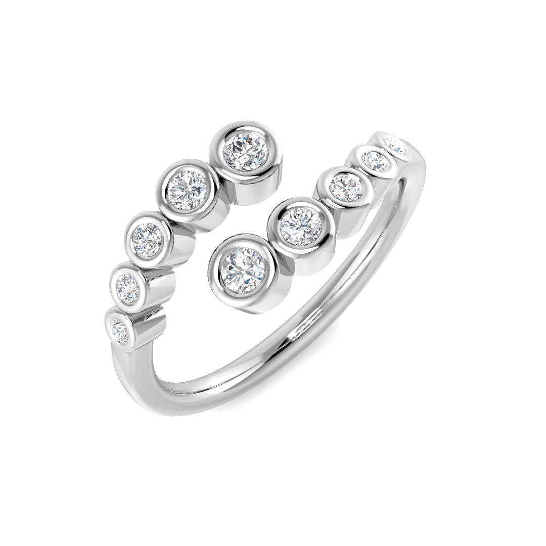 Lab Grown Diamond Open Bubble Ring with Bezel Set Graduated Design – UK Jewellery