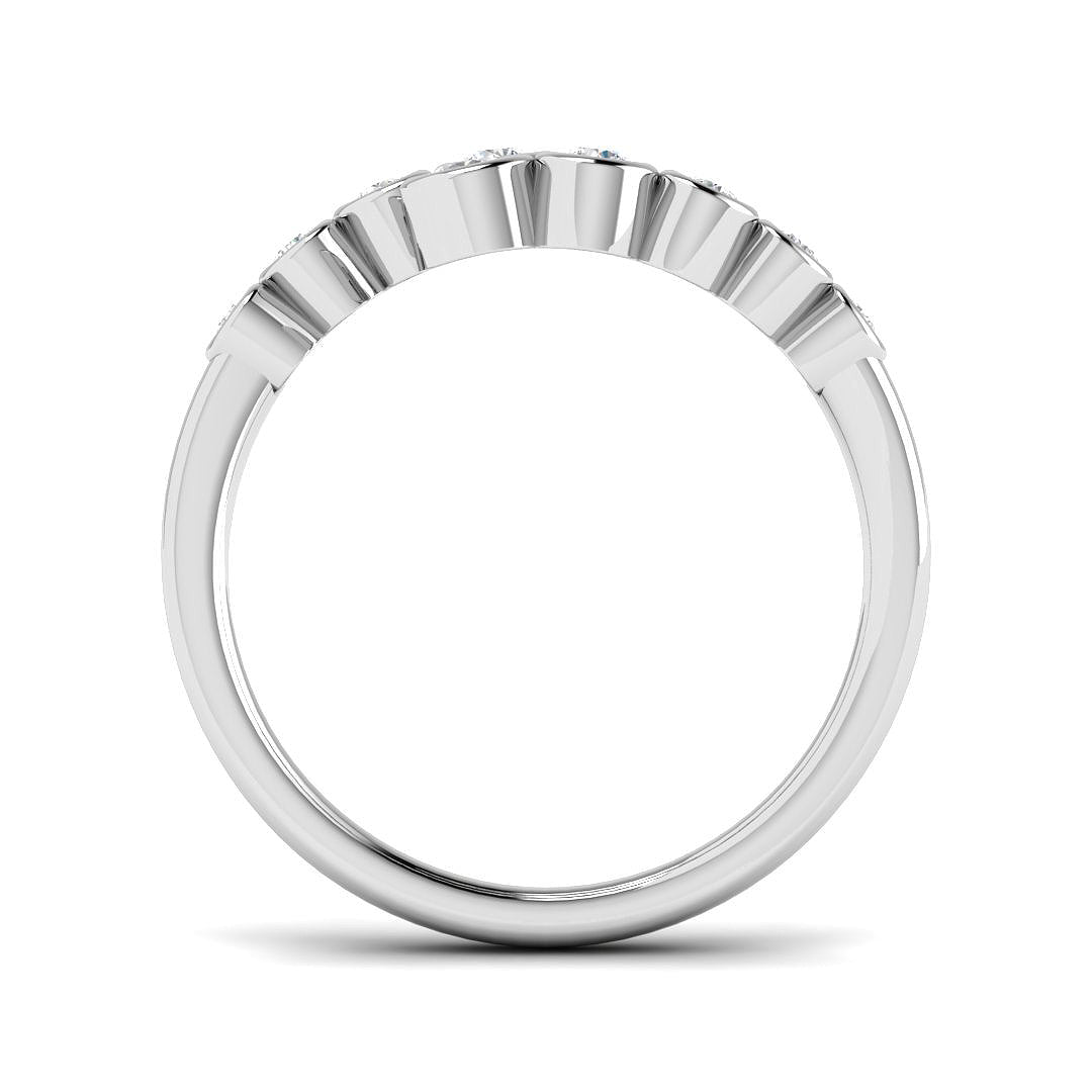Lab Grown Diamond Open Bubble Ring with Bezel Set Graduated Design WG