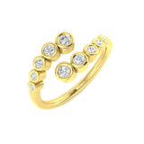 Lab Grown Diamond Open Bubble Ring with Bezel Set Graduated Design yellow gold