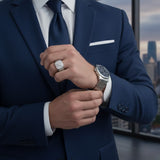 Lab Grown Diamond Ring for Men UK with Multi-Layer Setting