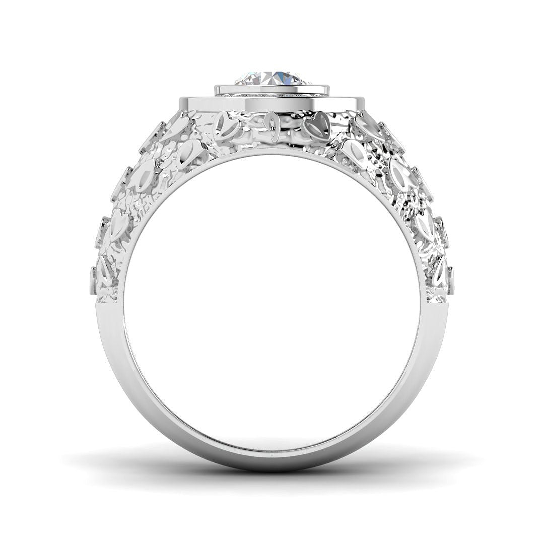 Elegant diamond ring with a white background