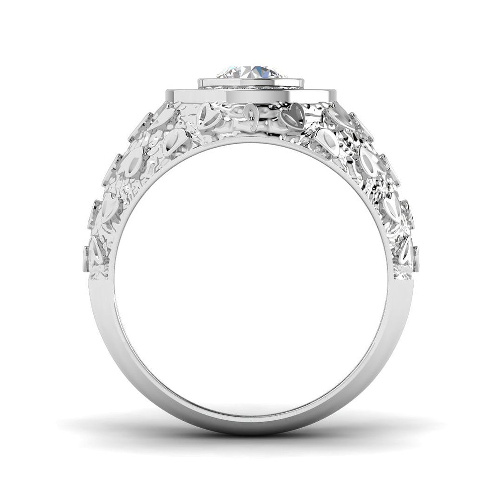 Elegant diamond ring with a white background