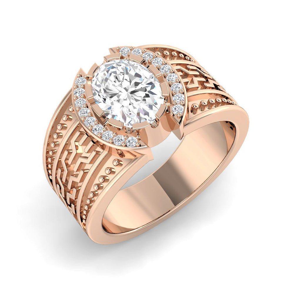 Lab Grown Diamond Ring for Men UK with side stones