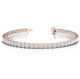 Lab Grown Round Cut Diamond Tennis Bracelet Rose Gold