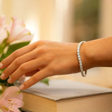 5CT D-E/VVS Lab Grown Round Diamond Women Tennis Bracelet White Gold