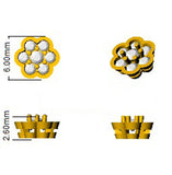 Lab Grown Vintage Floral Diamond Cluster Stud Earrings in Gold