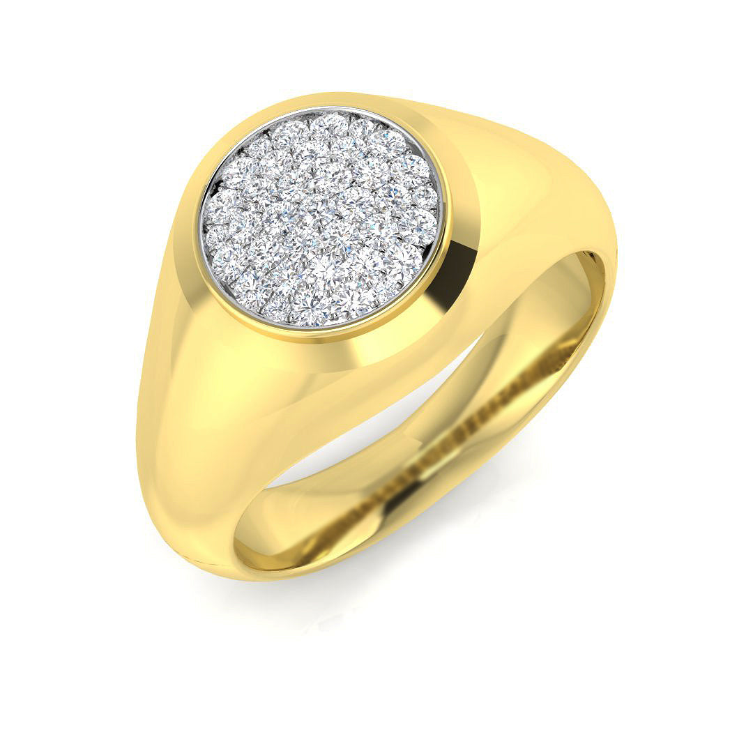 Lab grown diamond signet ring for men