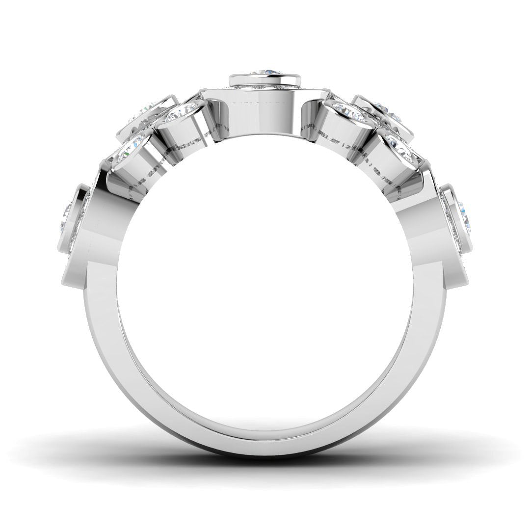 Luxury Bubble Ring with Bezel Set Lab Grown Diamonds 