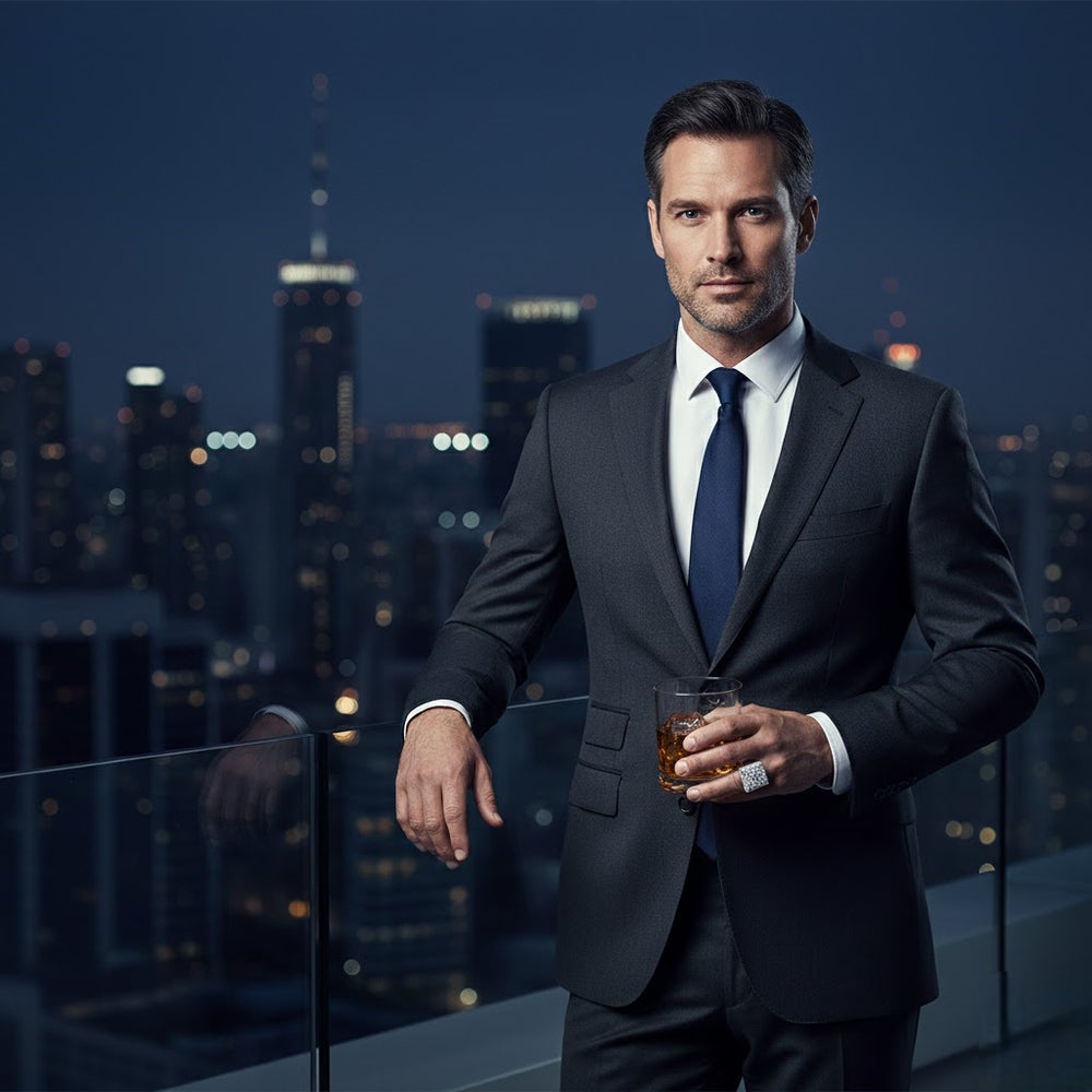 Luxury men’s diamond ring with cluster design