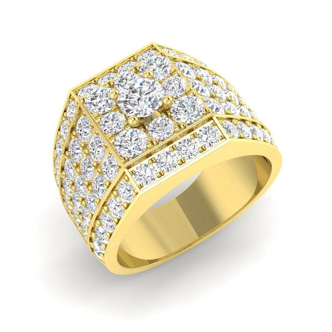 Luxury men’s ring with pave-set diamonds