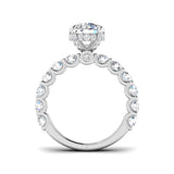 Luxury round diamond engagement ring close-up view