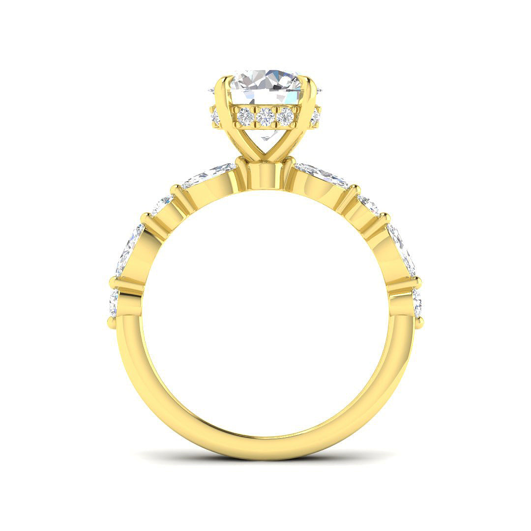 Marquise & Round Diamond Ring Lifestyle Image