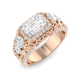 Men’s Diamond Ring UK with emerald cut centre