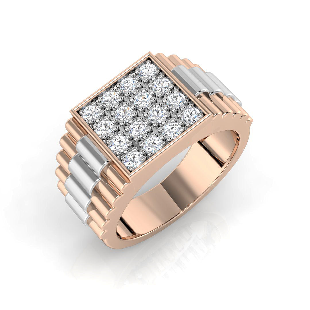 Men’s Diamond Ring UK with pavé diamond layout