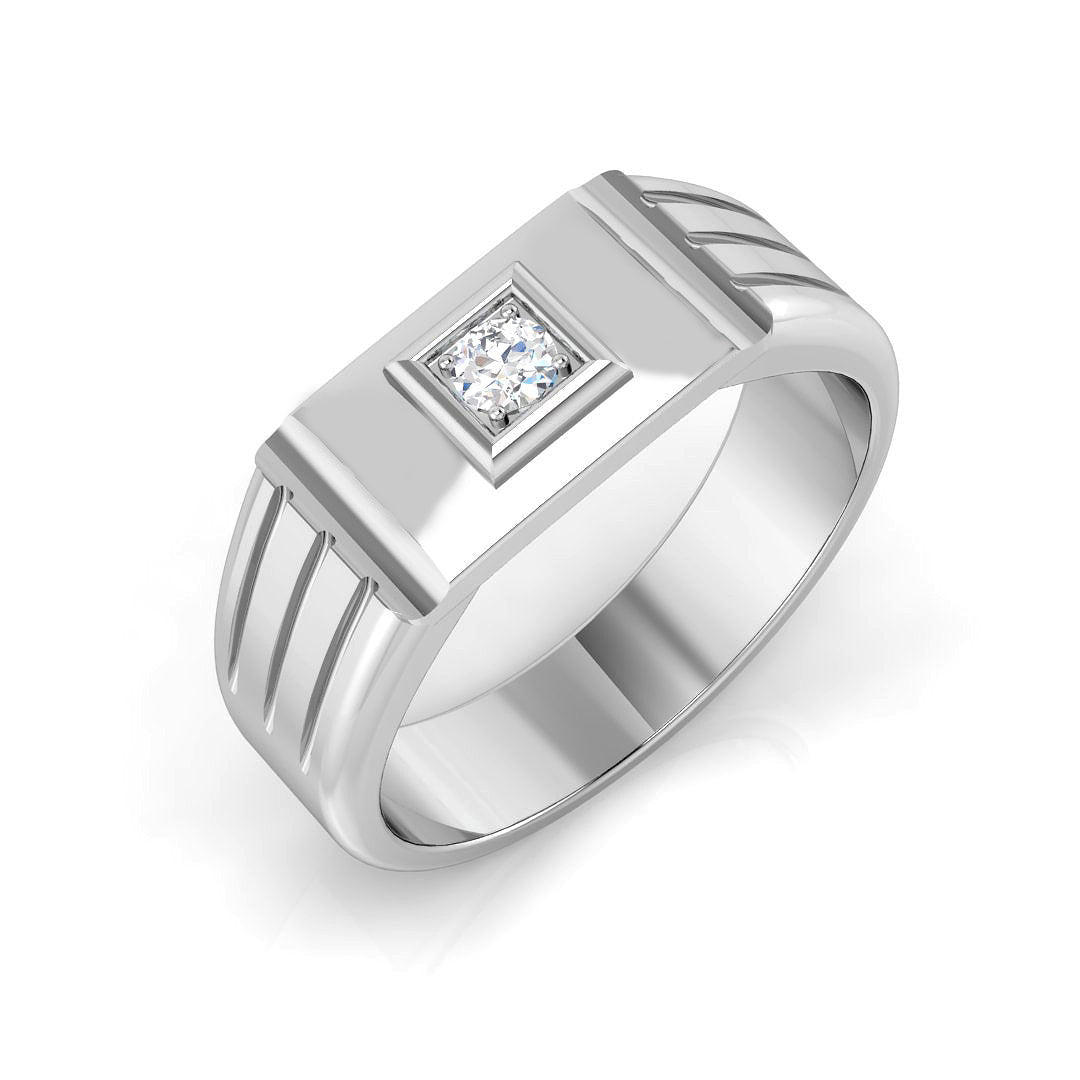 Men’s Diamond Signet Ring UK with square diamond