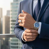 Rectangular men’s diamond ring in gold