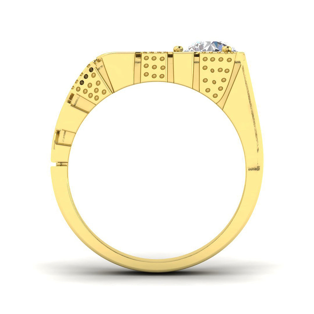 Gold Men’s Lab Grown Diamond Signet Ring UK