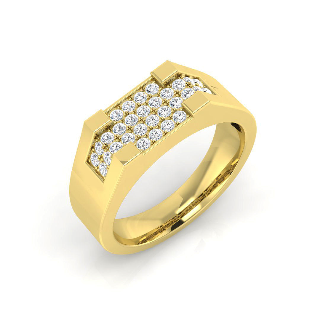 Men’s Engagement Ring UK with Lab Grown Diamond centre