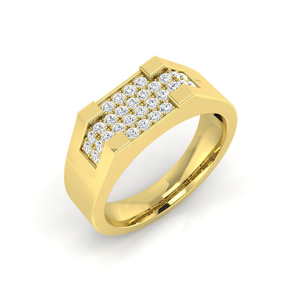 Men’s Engagement Ring UK with Lab Grown Diamond centre