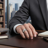 Lab Grown Diamond Ring for Men UK ribbed shoulder style