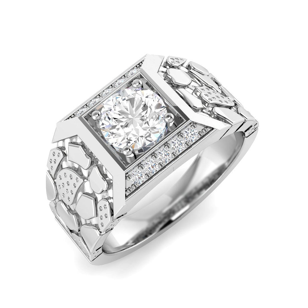 Men’s Lab Grown Diamond Ring UK geometric square setting