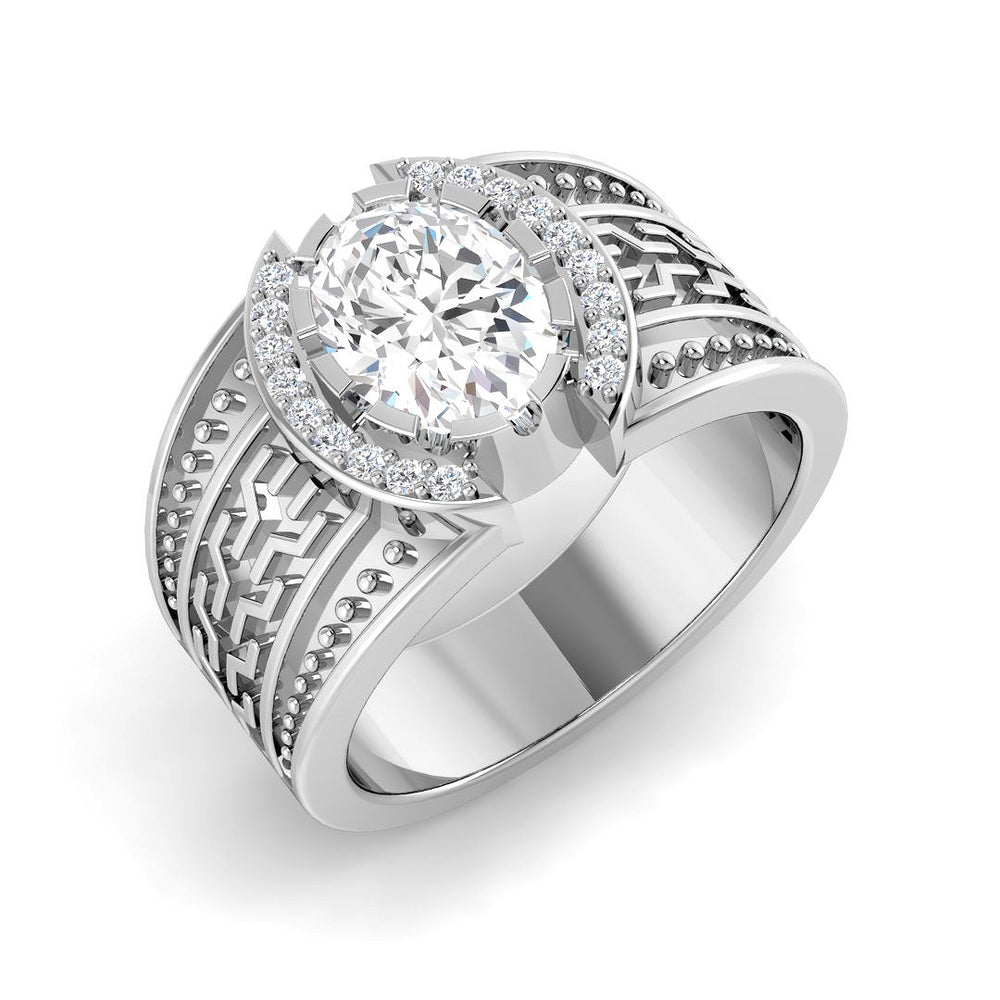 Men’s Lab Grown Diamond Ring UK oval design