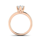 Marquise diamond solitaire ring in rose gold with a refined elongated silhouette
