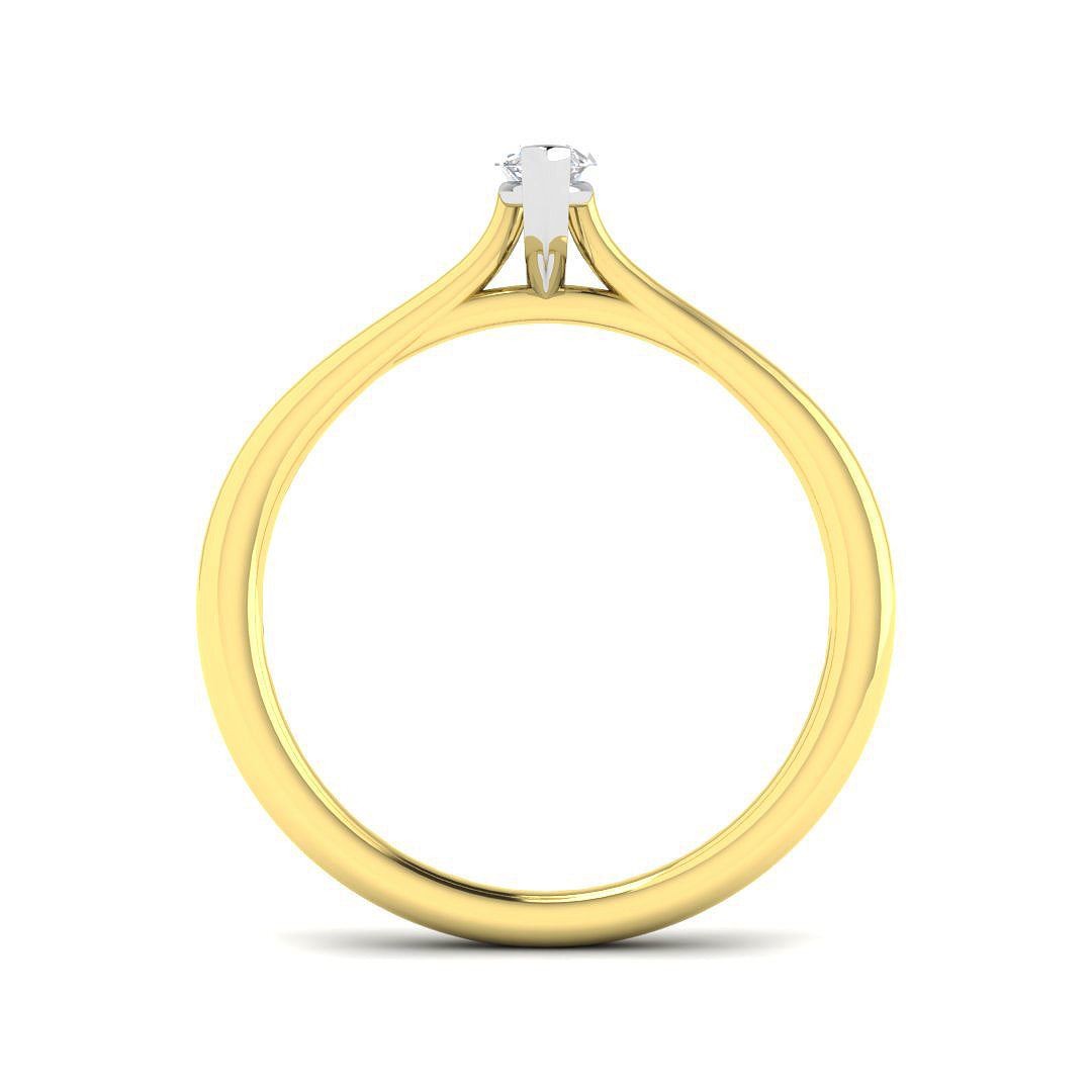 Minimal marquise diamond ring crafted in yellow gold
