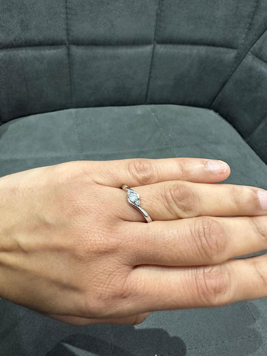 Minimalist Round Lab Diamond Ring Crafted in 925 Silver, Perfect For Gifts