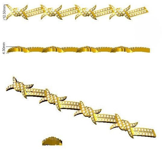 Statement Diamond Gold Bracelet, Modern Diamond Bracelet