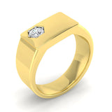 Gold men’s ring with angled diamond setting