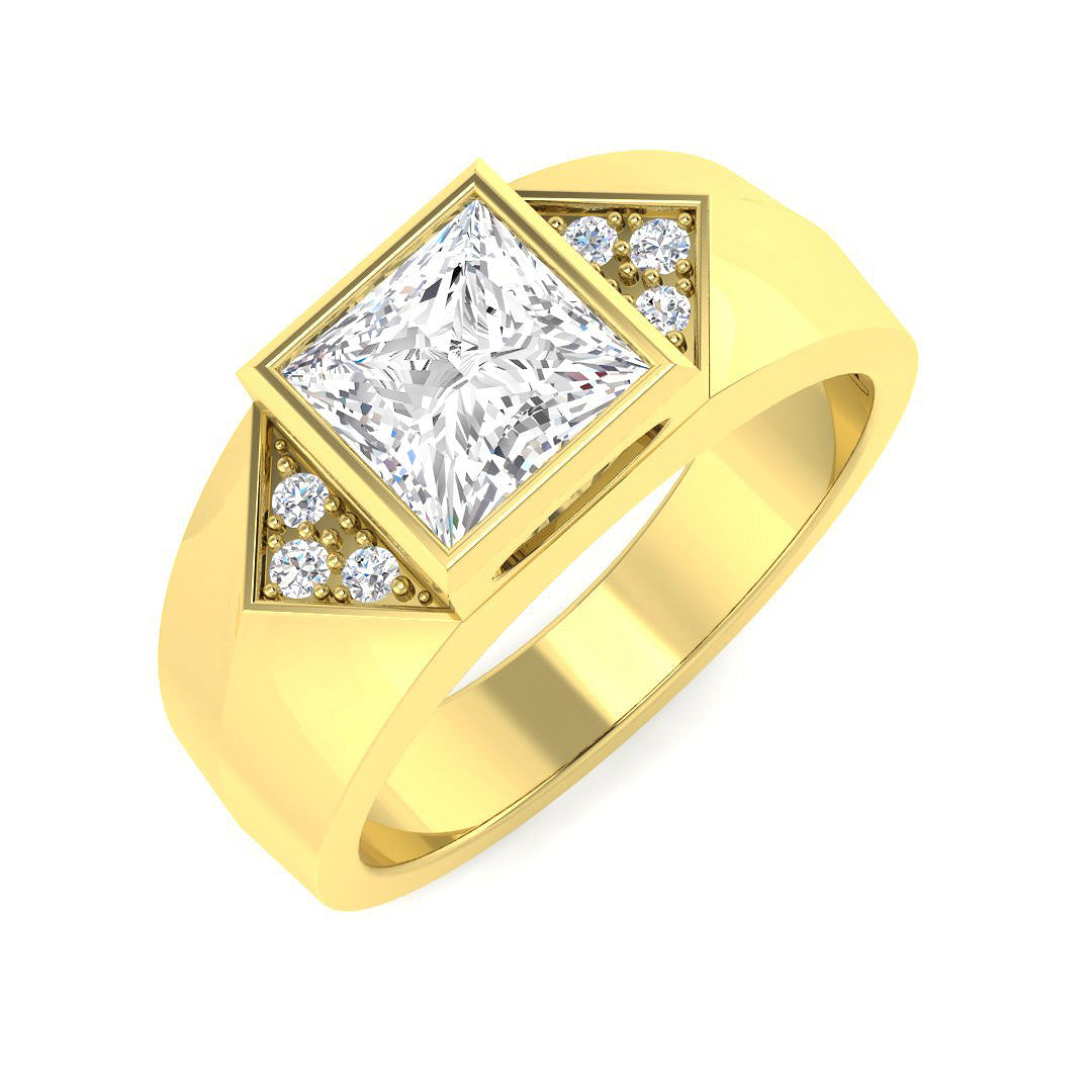 Luxury men’s engagement ring with lab grown diamond