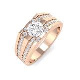 Modern men’s diamond band with round stone