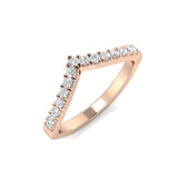 Modern wishbone diamond wedding band