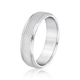 Bold Men's 5mm-8mm Diagonal Brushed Gold Band with Bevelled Edges